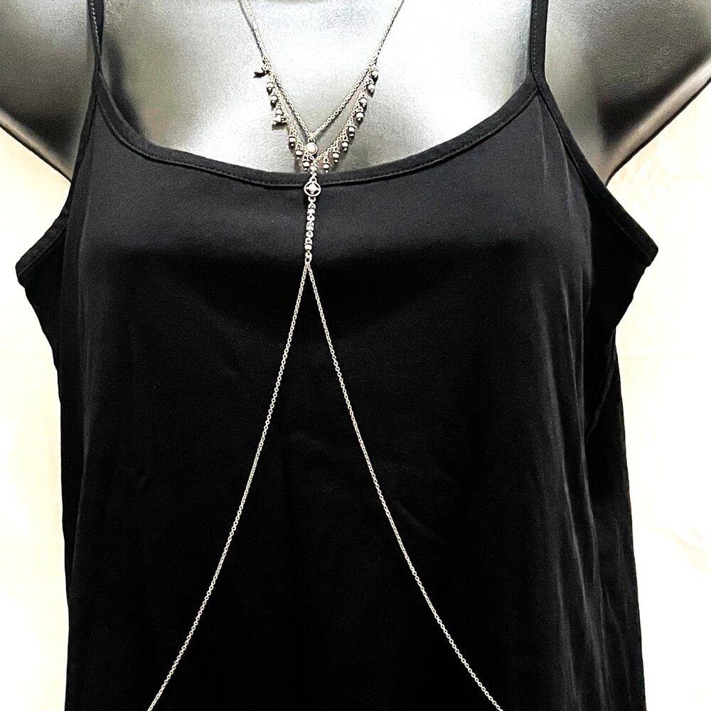Glamorous Rhinestone Body Chain Necklace